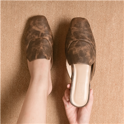 Sục Mules Mũi Vuông