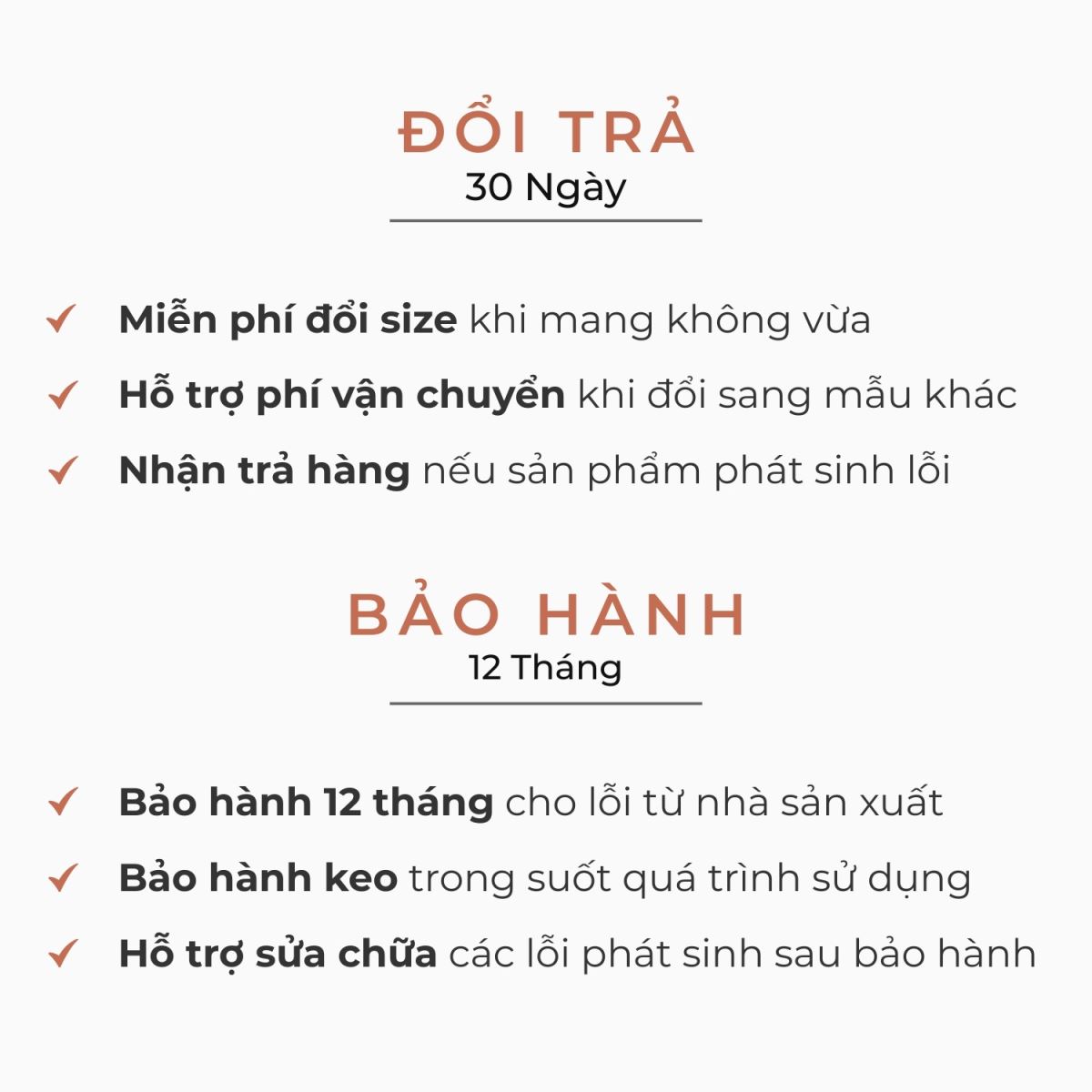 chính xách đổi trả và bảo hành giày nữ YOMI