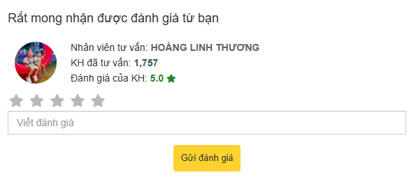 Xem thông tin và đánh giá nhân viên tư vấn